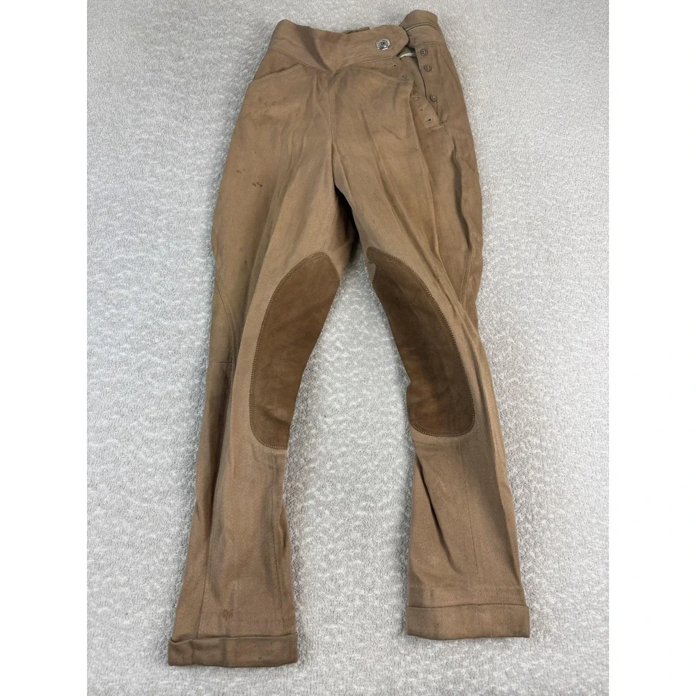 Vintage Over The Top Riding Togs Brown‎ Breeches Jodhpurs Suede Knee Patches